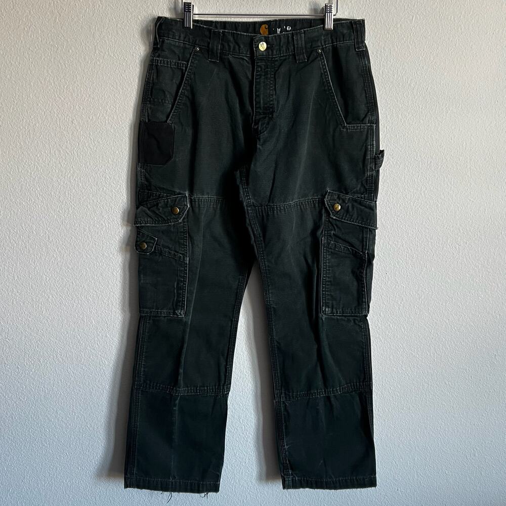Carhartt faded black cargo work wear carpenter pants